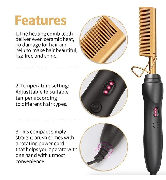 Heated Beard Straightener Comb